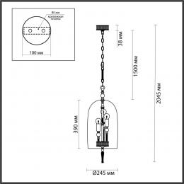 Odeon light exclusive 4882/3 NEO ODL_EX22 61 серебрист.с патиной/дымчатый/стекло Подвес E14 3*40W BELL  - 2 купить